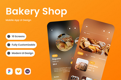 Patisserie - Bakery Shop Mobile App application bakery delivery exploration grocery layout shop ui ux