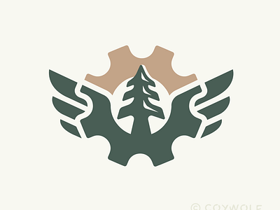 Northlands Forest Engineering Badge badge branding brandmark builder conservation contractor forest gear icon icon design illustration logo lumber mill nature northlands pine shield timber wings