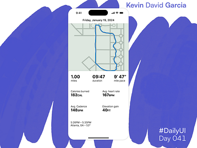 #DailyUI Day 41: Workout / Exercise dailyui map run workout