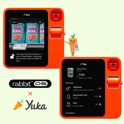 Rabbit R1 - Screens ces jow lydia martin pontegnier product design product designer rabbit rabbit r1 ui ux yuka