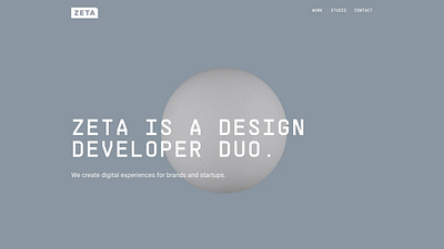 ZETA Agency – Portfolio 3d clean graphic design landing page minimal portfolio