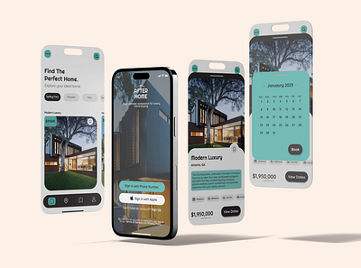 Home-Buying App UX UI Design app apple sign in branding design graphic design home home app home buying illustration iphone app logo mobile search typography ui ux vector