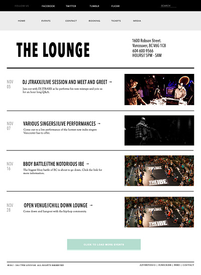 The Lounge – Landing Page