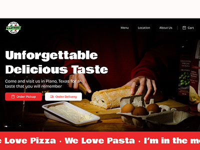 Italian Restaurant - Website Concept food restaurant uxui web design