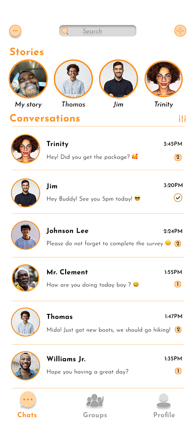 Messaging Application designer figma messaging messenger mobile app social media ui uiux ux