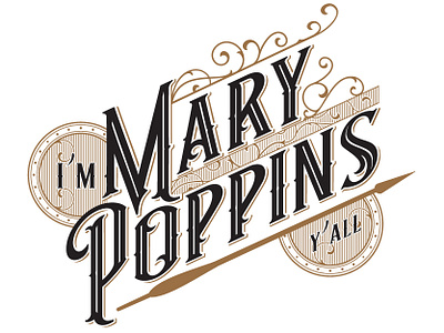 Mary Poppins design illustration lettering type typography vector