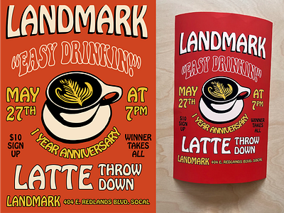 Barista Throwdown barista coffee landmark latte orange poster sign