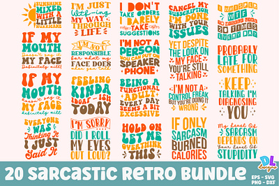 Sarcastic Retro Bundle branding bundle christmas design illustration logo retro sublimation svg