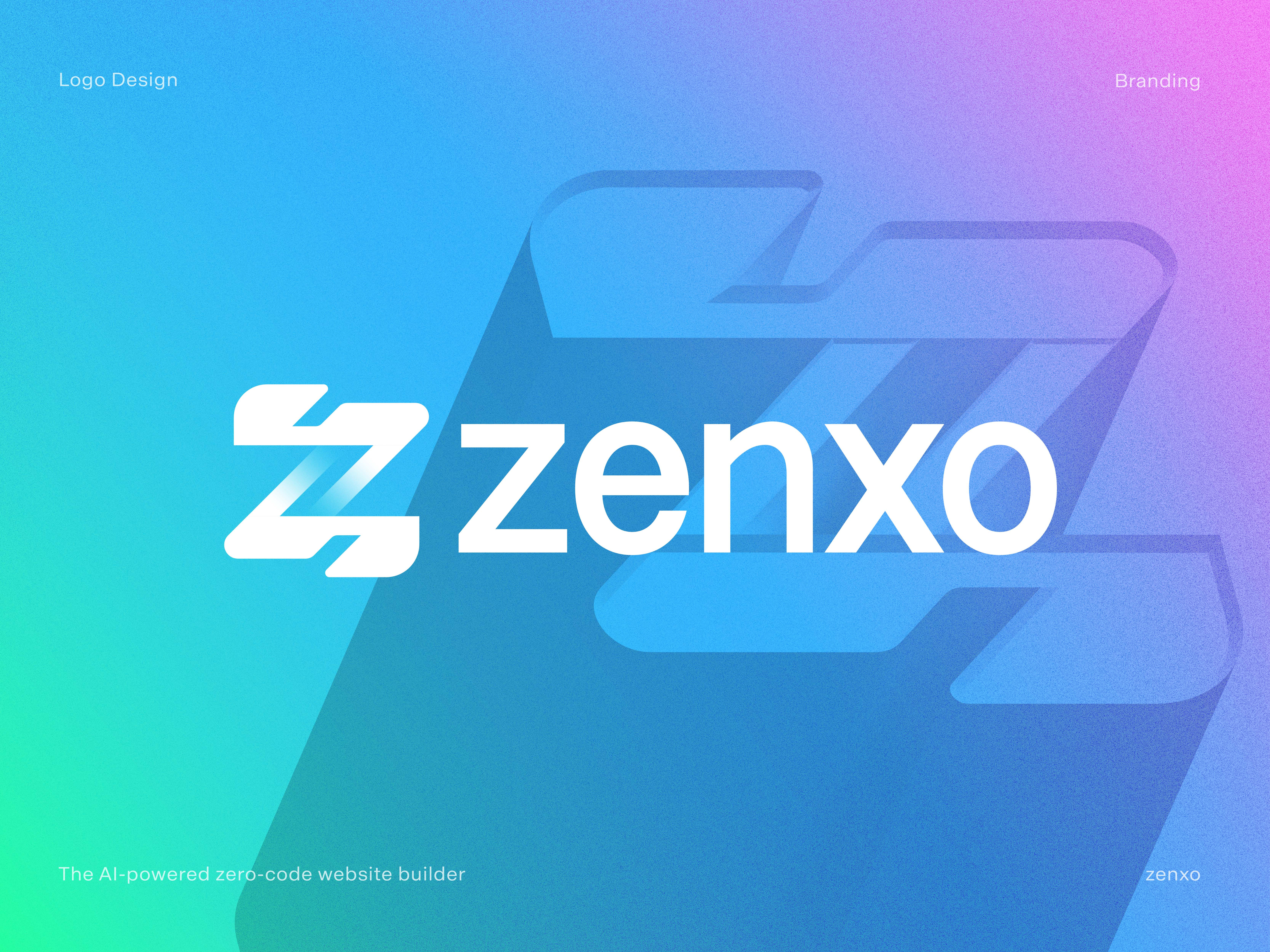 Zenxo Logo Design ai ai website builder ai website editor artificial inteligence brand branding identity letter z logo logo logo design logos logotype moder z logo no code website tech logo technology web website builder website editor zero code website builder
