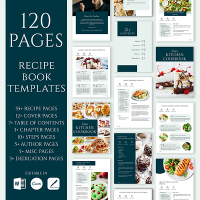 Canva Recipe Cookbook Templete branding canva cookbook template design graphic design illustration recipe cookbook