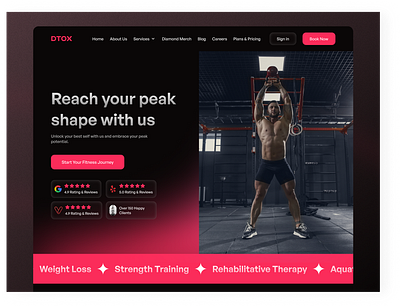 Fitness Website Landing Page Hero Section creative design fitness glassmorphism graphic design gym hero section home landing page membership product design redesign services training ui ui inspiration ux visual design web design website