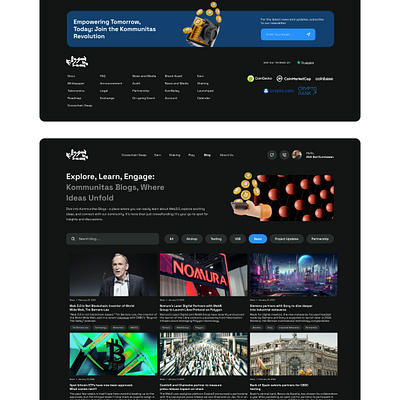 Blockchain News Website - Concept bitcoin blochain website blockchain concept dark mode design etherium finance ideation innovative iteration mobile news news bitcoin responsive ui userjourney ux ux research website