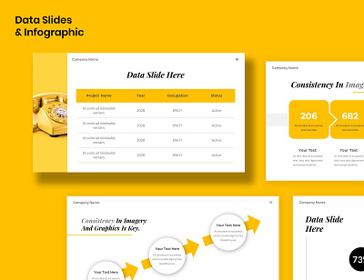 Yellow Data Table & Infographic Slide Presentation agency best design best powerpoint business clean company creative data data delivery data slides design diagram excel illustration infographic powerpoint report roadmap slides table