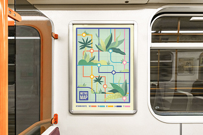 Urban Jungle design illustration map poster vector