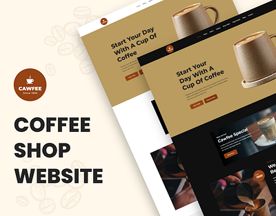 Cawfee | Coffee Shop Landing Page branding coffee coffee shop creative design icon landing page ui ui design uiux web web design website website design
