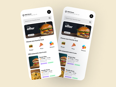 Food Delivery App UI Design app design app ui design figma food delivery app inspiration mobile mobile app ui ui design
