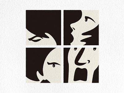 Faces graphic design illustration