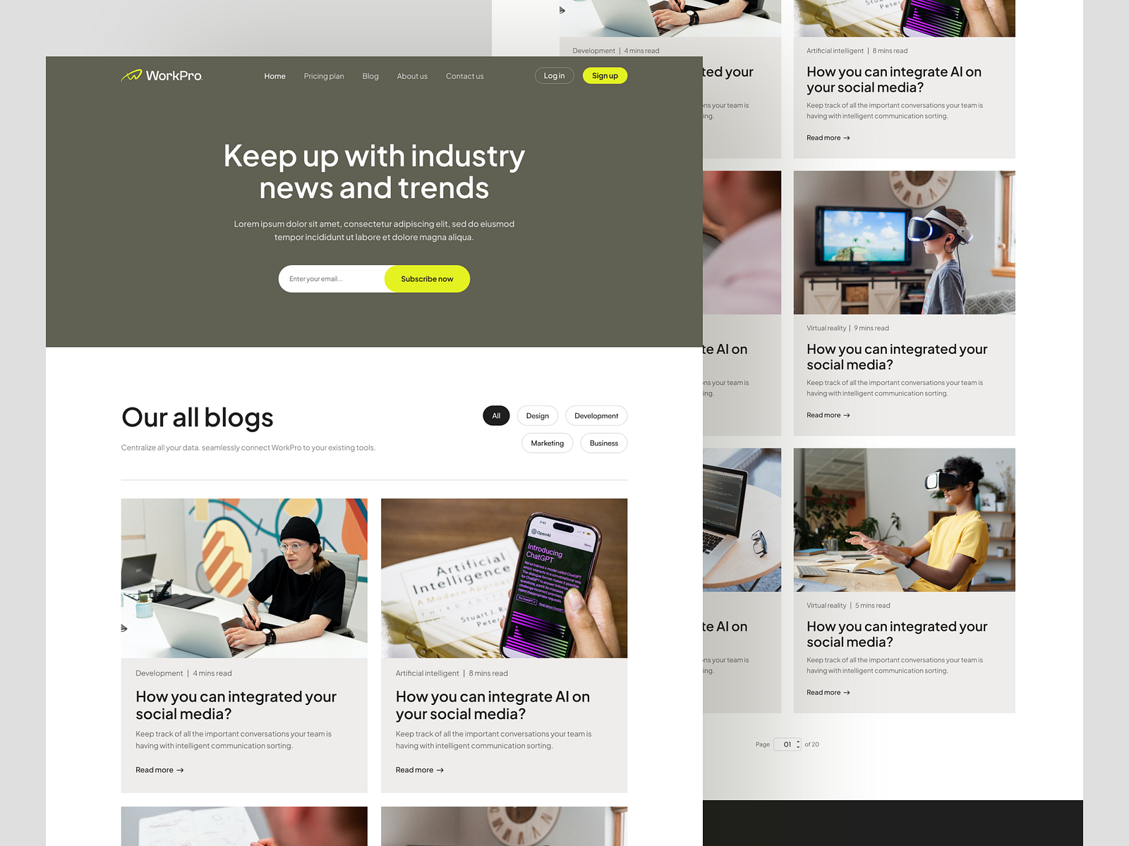 Blog Page UI Design by Eliteflow on Dribbble