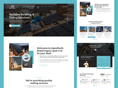 Roofing Contractor Landing Page architecture website clean website design handyman web interface design home repair home services homepage landing page minimal roofing roofing landing page roofing repairs roofing website services ui uiux ux web website website design for handymen