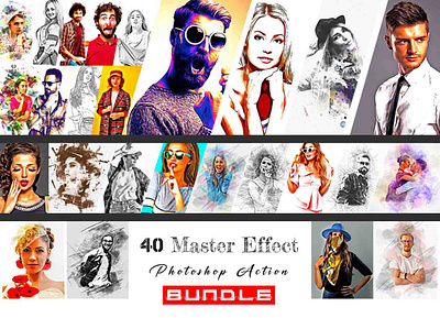 40 Master Effect Photoshop Action Bundle bundles