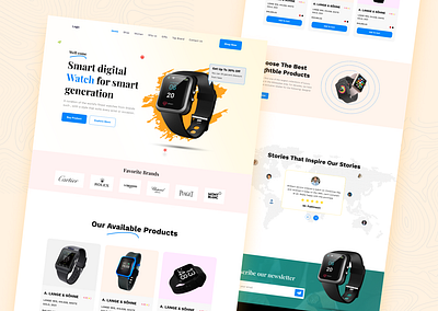 Watch sales landing page design landing page typography ui ux