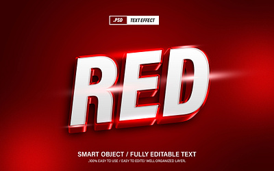 Red'' 3D Editable Text Effect Style 3d best text effect style graphic design logo psd text effect style red red 3d text effet red text red text style text effect