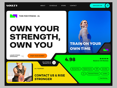 Soulty - Fitness Community Platform bento box branding design ecommerce page header hero landing ui maximalism minimal morden design product design typography ui uiux ux web design website