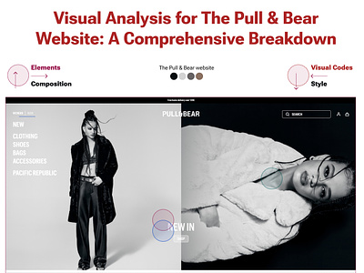 Visual Analysis for The Pull & Bear Website artboard composition elements style ui ux uxui design visual code visual design visual literacy visual message visualcommunication web design