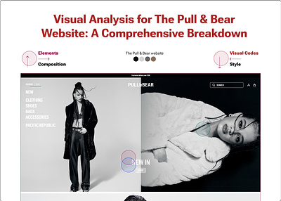 Visual Analysis for The Pull & Bear Website artboard composition elements style ui ux uxui design visual code visual design visual literacy visual message visualcommunication web design