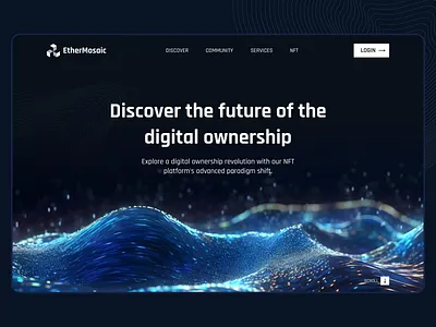 EtherMosaic: NFT Marketplace Website future design futuristic design landing page modern design nft nft website technology technology design uiux design web design website ui