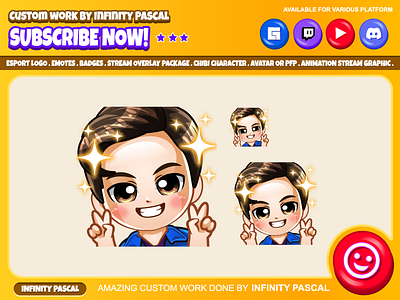 👨🏻‍🦱🌟Custom Chibi Boy Sparkle Emotes✨👨🏻‍🦱 adobe illustrator adobe photoshop animation artwork character illustration chibi boy custom design design designer discord emotes facebook emotes freelance graphic design illustration open commission original character peace sign sparkle twitch emotes youtube emotes