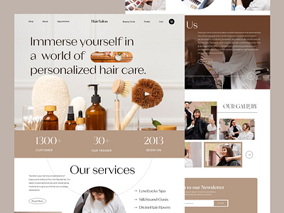Hair Spa Landing Page Template banner design beauty parlor website beauty parlour website hair salon homepage hair salon landing page hair salon website hair spa homepage hair spa landing page hair spa website landing page template spa homepage spa landing page spa website tazrin trendy design uiux design uiux designer