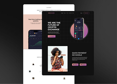 Cryptocyrrency Exchange Landing Page Design branding dailyuichallenge graphic design landingpage websitedesign ui