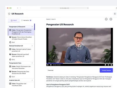 Schoolabs - Online Course Dashboard (Video Course Page) brand branding course course page creative dashboard design ecourse education figma learning platform online course portfolio startup ui user interface ux web web app website