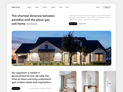 Real Estate 🏡 Landing page 3d animation apartment b2b branding estate graphic design home house landingpage logo luxehome luxury modern motion graphics realestate rent rental renthouse ui