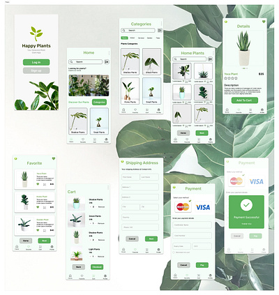 Plants Store App app branding design figma plants store ui ux