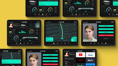 Auro Autonomous Taxi App Display Screens branding design graphic design logo design product design ui ui design ux uxui design