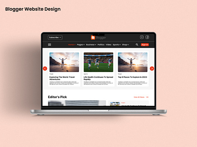 Blogger Website Design blogger website design figma ui website design xd