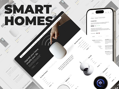 Smart Homes Website Template clean minimal web design landing page ui user experience user interface ux web design website design website layout