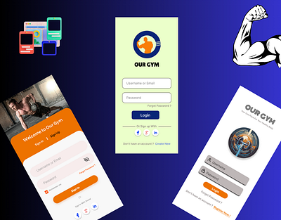 Fitness Apps Login Page UI design app design figma design fitness app login page graphics design ui ui design