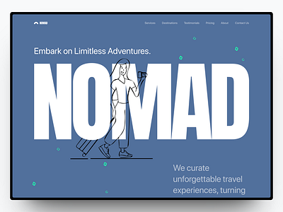 Nomad - Travel Agency Website agency branding design graphic design illustration landing page logo travel ui vacation vector web design website