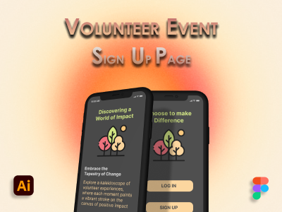 VOLUNTEER SIGN UP PAGE app branding design illustration logo minimal typography ui ux