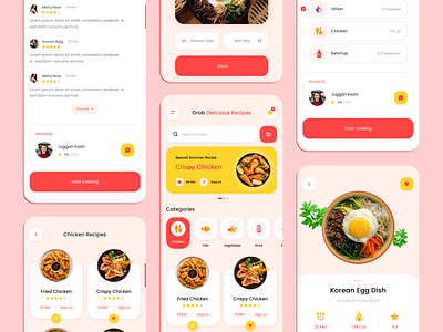 Food Recipe Mobile App UI/UX app design app design ui app uiux creative design eye catching design food app food app ui food recipe app graphic design interaction design ios app design mobile app design recipe app recipe app design recipe app ui ui uiux user experience design user interface design ux