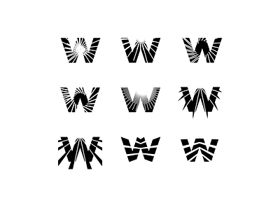 W warping ideation branding futuristic graphic design icon logo logogram logomark minimal modern pictogram pictoral space technology