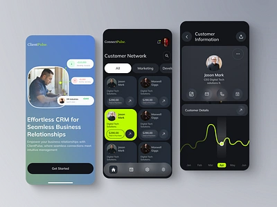 ClientPulse - CRM mobile app design app design business app crm design figma figma design interface mobile app mobile app design mobileapp problem solving product design ui ui design uiux ux ux design