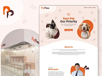 Pet Patio landing page ui ux web design