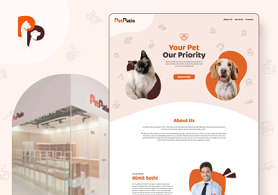 Pet Patio landing page ui ux web design