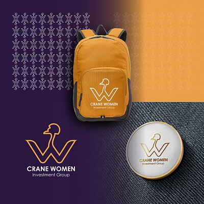 Crane Women Investment group logo design and branded items banking branding graphic design logo women