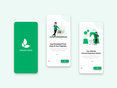 Grocery Mobile App UI/UX Design - Onboard Screen clean delivery app ecommerce food food delivery app grocery grocery app grocery store ios app mobile app mobile app design mobile ui supermarket ui ui design uiux user experience user interface ux ux design