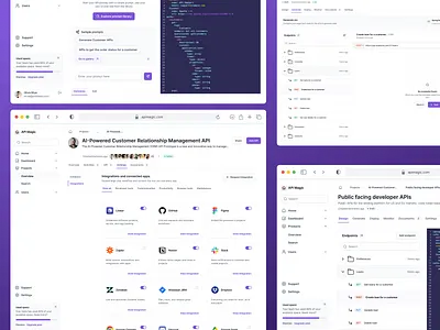 API Magic Manage API Settings UI api app enterprise product design saas